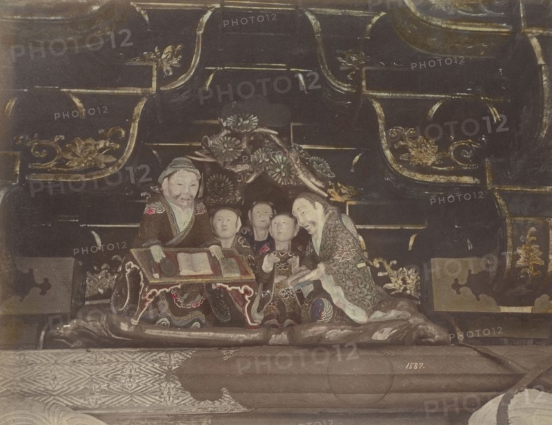 Carving Images, in the Top of the Great Gate, at Nikko; Kusakabe Kimbei, Japanese, 1841 - 1934, active 1880s - about 1912