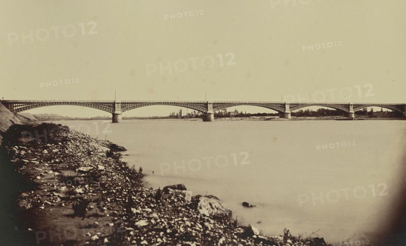 Viaduc de la Voulte; Édouard Baldus, French, born Germany, 1813 - 1889, France; about 1861; Albumen silver print