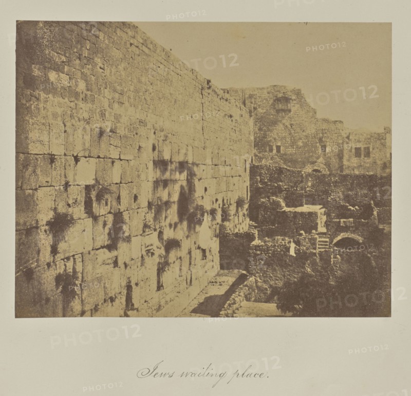 Jews wailing place; Reverend George Wilson Bridges, English, born Australia, 1788 - 1863, Jerusalem, Israel, Palestine