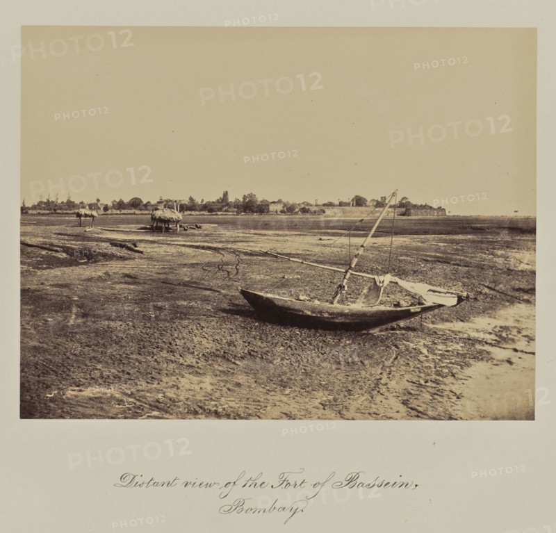 Distant view of the Fort Bassein, Bombay; James Robertson, English, 1813 - 1888, Bombay, India; around 1850; Albumen silver