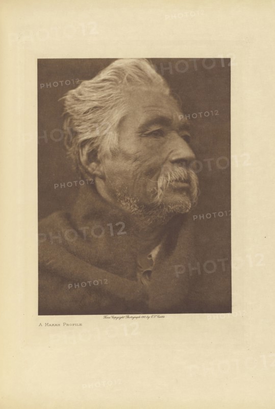 A Makah Profile; Edward S. Curtis, American, 1868 - 1952, Seattle, Washington, United States; negative 1915; print 1916