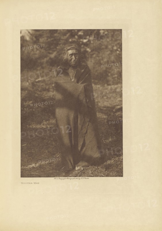 Nootka Man; Edward S. Curtis, American, 1868 - 1952, Seattle, Washington, United States; negative 1915; print 1916