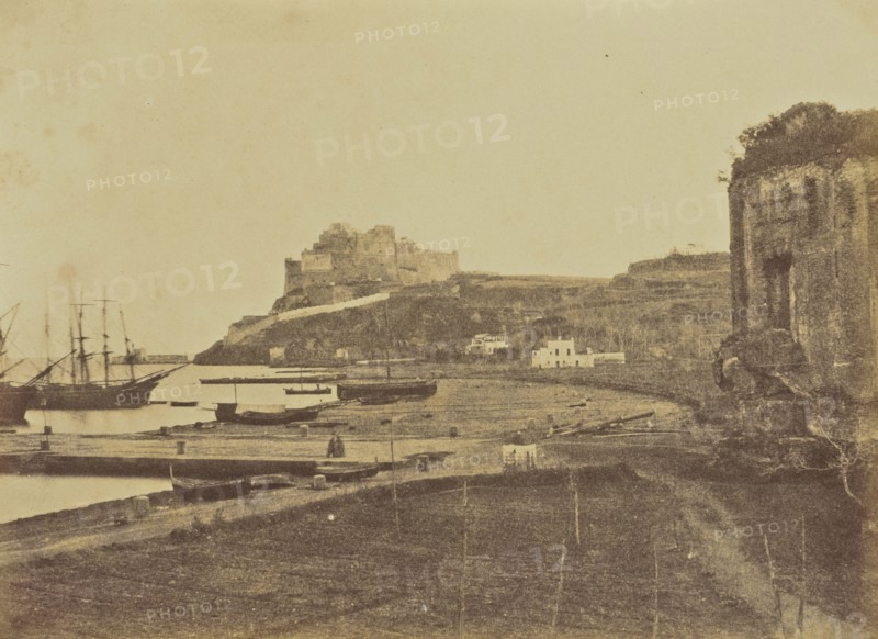 Castle at Baia; Mrs. Jane St. John, British, 1803 - 1882, Baia, Italy; 1856 - 1859; Albumen silver print from a paper negative