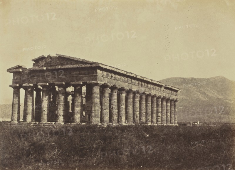 Temple at Paestum; Mrs. Jane St. John, British, 1803 - 1882, Paestum, Italy; 1856 - 1859; Albumen silver print from a paper