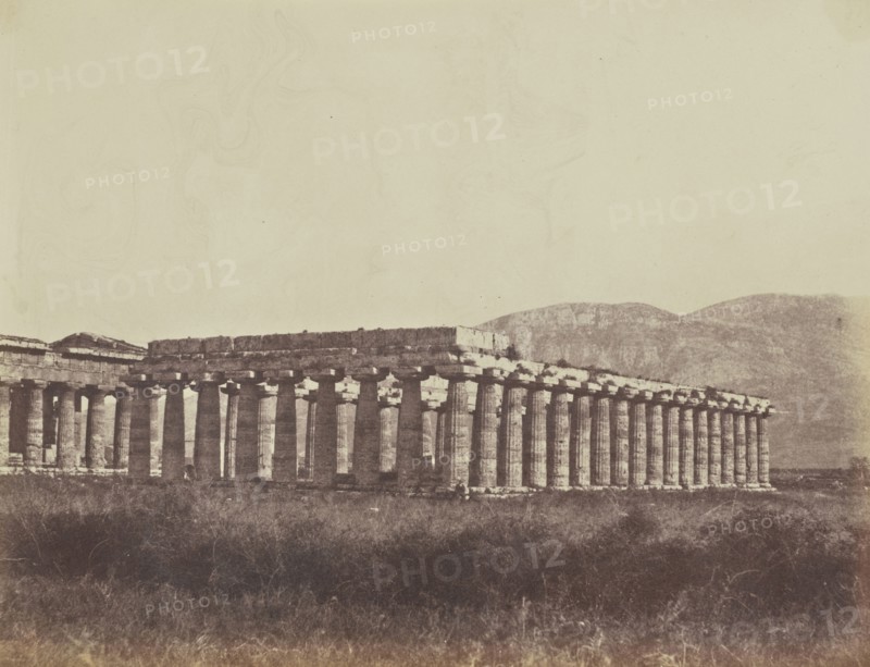 Temples at Paestum; Mrs. Jane St. John, British, 1803 - 1882, Paestum, Italy; 1856 - 1859; Albumen silver print from a paper