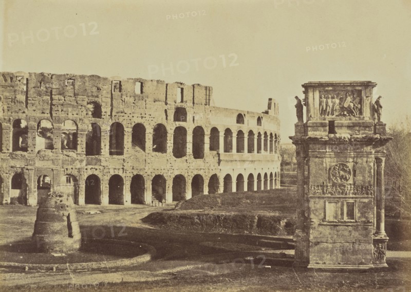 Colosseum, Meter Sudans & Arch of Constantine, Rome; Mrs. Jane St. John, British, 1803 - 1882, Rome, Italy; 1856 - 1859