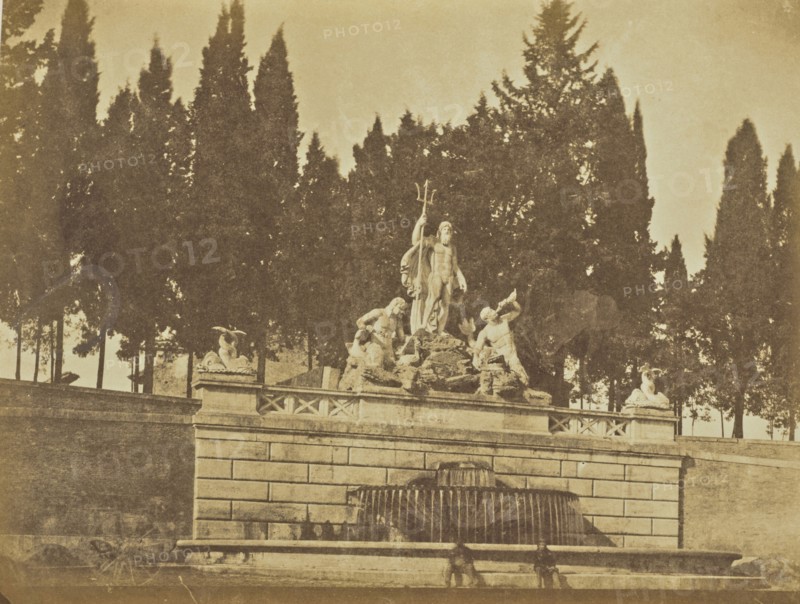Fountain in the Piazza del Popolo, Rome; Mrs. Jane St. John, British, 1803 - 1882, Rome, Italy; 1856 - 1859; Albumen silver