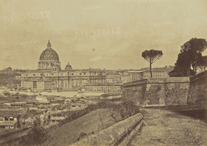 St Peters, from the Walls, Rome; Mrs. Jane St. John, British, 1803 - 1882, Rome, Italy; 1856 - 1859; Albumen silver print from