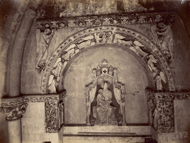 Reims Cathedral. Door on north side; Reims, France; about 1897; Albumen silver print