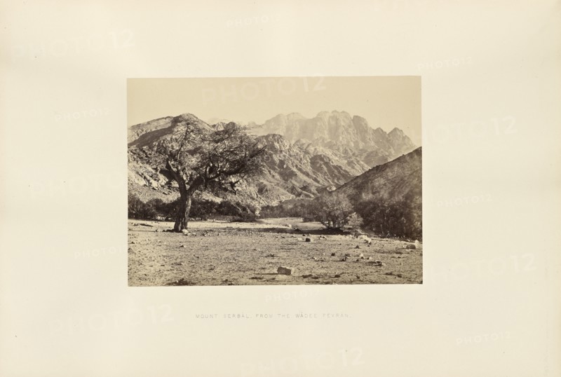 Mount Serbal, from the Wadee Feyarn; Francis Frith, English, 1822 - 1898, Sinai; 1858; Albumen silver print