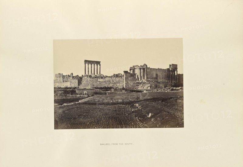 Baalbec, From the South; Francis Frith, English, 1822 - 1898, Baalbeck, Lebanon; 1858; Albumen silver print