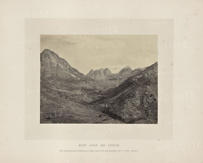 Mount Horeb, Ras Susafeh, Francis Frith, English, 1822 - 1898, Sinai Peninsula, Egypt; about 1865; Albumen silver print