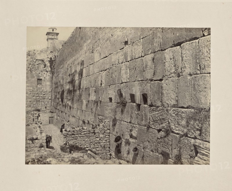 The Wall of Wailing, Jerusalem; Francis Frith, English, 1822 - 1898, Jerusalem, Palestine; about 1865; Albumen silver print