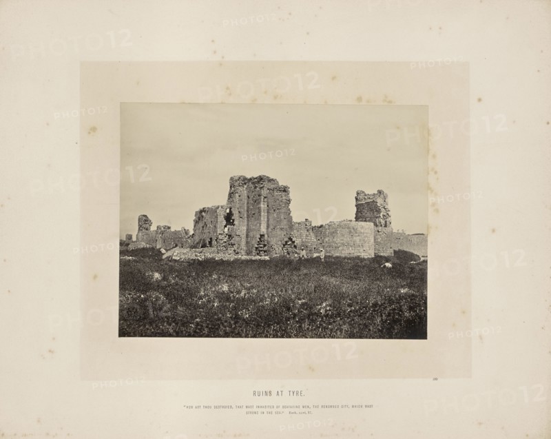 Ruins at Tyre; Francis Frith, English, 1822 - 1898, Tyre, Lebanon; about 1865; Albumen silver print