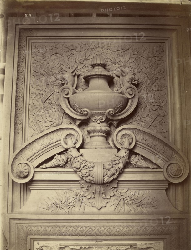 Couronnement des portes du grand foyer; Louis-Émile Durandelle, French, 1839 - 1917, Paris, France; about 1875; Albumen silver