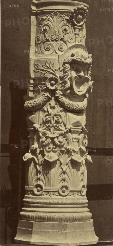 Colonnes de la salle. Base et fut; Louis-Émile Durandelle, French, 1839 - 1917, Paris, France; about 1875; Albumen silver print