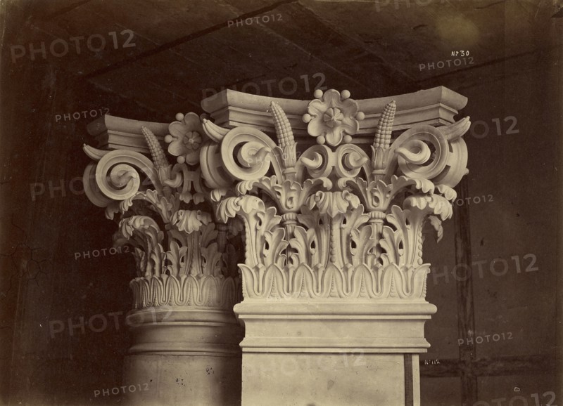 Chapiteau des colonnes et des pilastres de la salle; Louis-Émile Durandelle, French, 1839 - 1917, Paris, France; about 1875