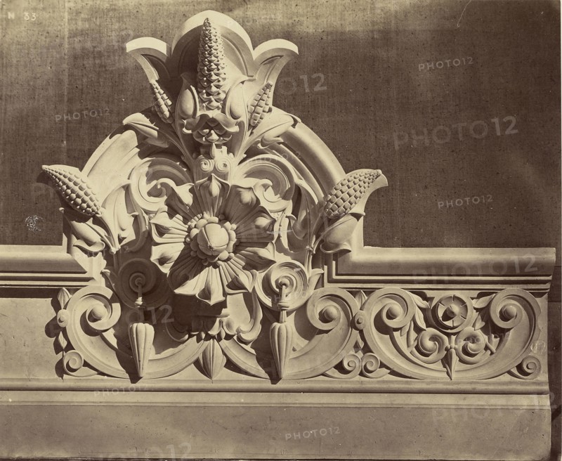 Chéneau des facades latérales; Louis-Émile Durandelle, French, 1839 - 1917, Paris, France; about 1875; Albumen silver print