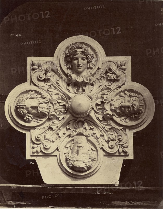 Clef de voute. Galeries latérales; Louis-Émile Durandelle, French, 1839 - 1917, Paris, France; about 1875; Albumen silver print