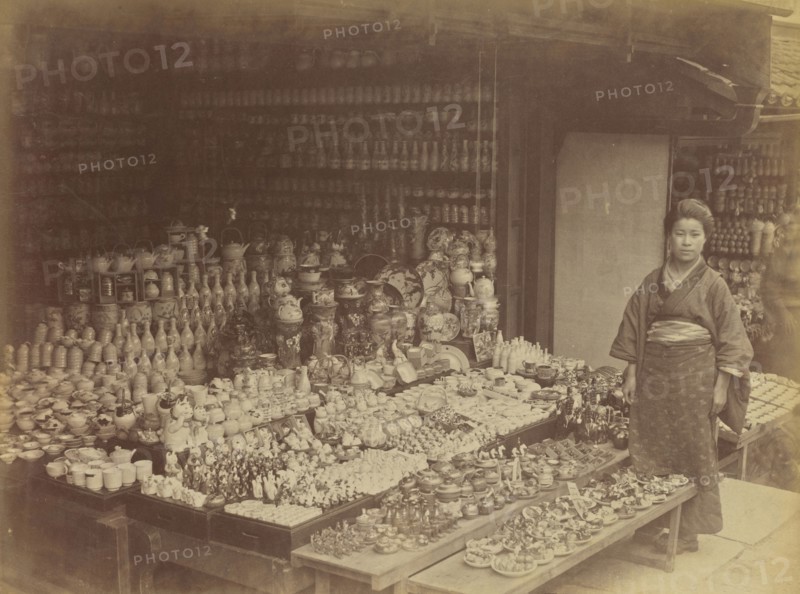 Earthen Store, Shimizu, Kyoto; Attributed to Kusakabe Kimbei, Japanese, 1841 - 1934, active 1880s - about 1912, Kyoto, Japan