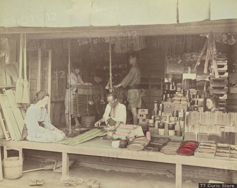 Curio Store; Attributed to Kusakabe Kimbei, Japanese, 1841 - 1934, active 1880s - about 1912, Japan; 1870s - 1890s