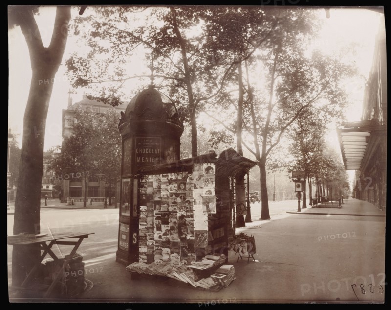 A Corner of the boulevard de la Madeleine; Eugène Atget, French, 1857 - 1927, Paris, France; June 8, 1925; Albumen silver print