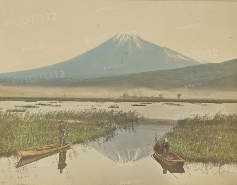 Mount Fuji as Seen from Kashiwabara; Kazumasa Ogawa, Japanese, 1860 - 1929, 1897; Hand-colored Albumen silver print