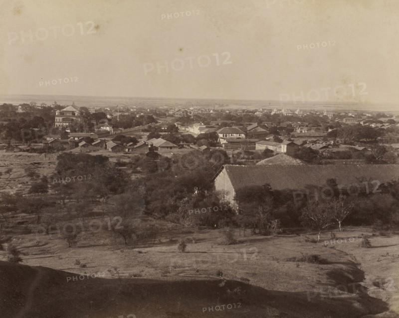 Bhavnagar from Charika Hill; Gujarat, India; 1886 - 1889; Albumen silver print