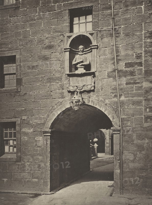 Archway In Inner Court, looking towards the Outer Court, with Zachary Boyd's Bust; Thomas Annan, Scottish,1829 - 1887, Glasgow
