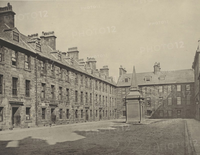 The Professors' Court, looking East; Thomas Annan, Scottish,1829 - 1887, Glasgow, Scotland; 1871; Carbon print; 17.5 × 22.6 cm