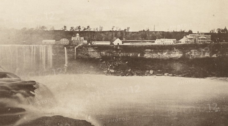Brink of Horse Shoe Falls and Canadan Shore, seen from Goat Island; George Barker, American, 1844 - 1894, Albany, New York