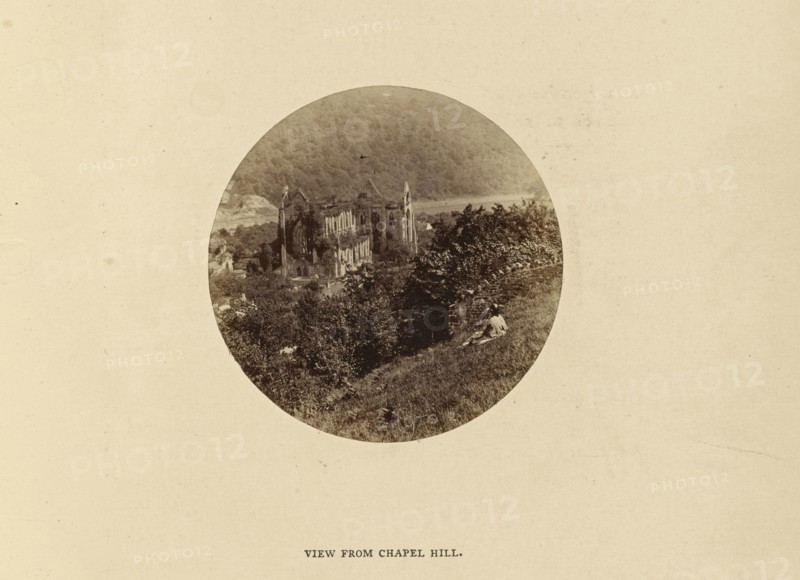Tintern; view from Chapel Hill; W.R. Sedgfield, English, 1826 - 1902, Tintern, Monmouthshire, Wales; 1862; Albumen silver print