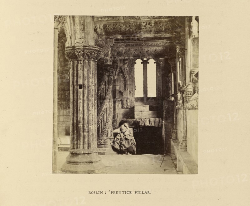 Roslin Chapel; 'Prentice Pillar; George Washington Wilson, Scottish, 1823 - 1893, London, England; 1862; Albumen silver print