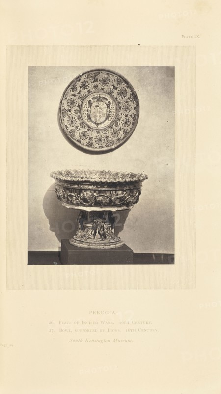 Decorative plate and bowl; William Chaffers, British, active 1870s, London, England; 1872; Woodburytype; 12 × 8.9 cm
