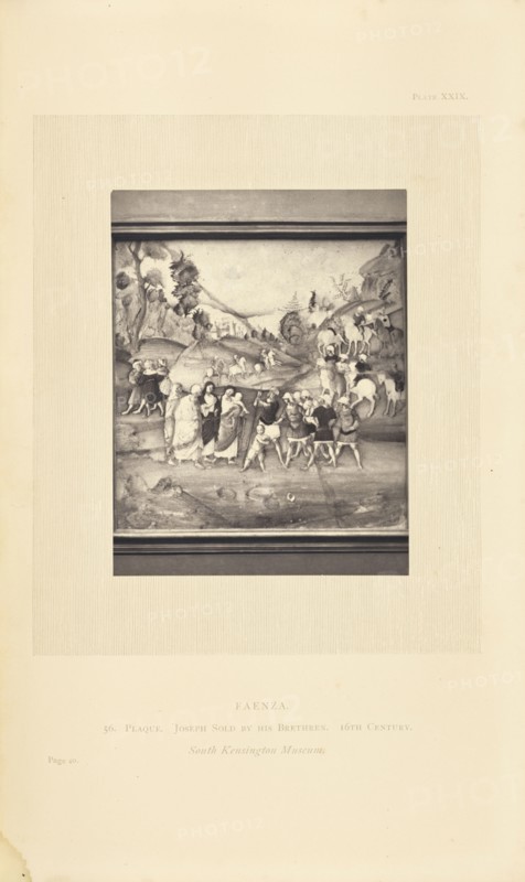 Painted plaque of Joseph and his brothers; William Chaffers, British, active 1870s, London, England; 1872; Woodburytype