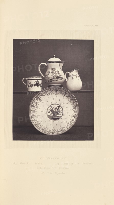 Milk pots, cup, and dish; William Chaffers, English, 1811 - 1892, London, England, Europe; 1871; Woodburytype; 11.5 x 9.3 cm
