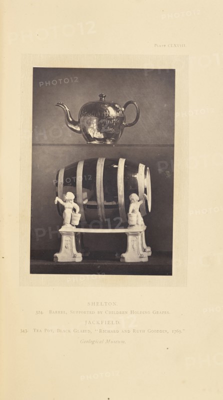 Tea pot and barrel; William Chaffers, English, 1811 - 1892, London, England, Europe; 1871; Woodburytype; 12 x 8.3 cm, 4 3,4 x 3