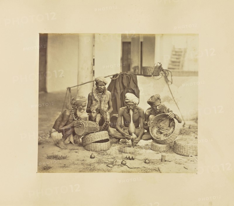 Snake Charmers; Willoughby Wallace Hooper, English, 1837 - 1912, India, Asia; 1873; Albumen silver print
