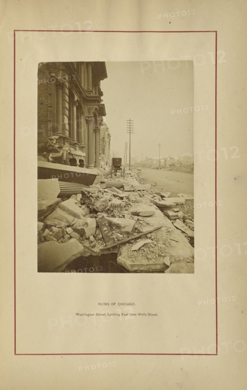 Washington Street, Looking East from Wells Street; George N. Barnard, American, 1819 - 1902, Chicago, Illinois, United States