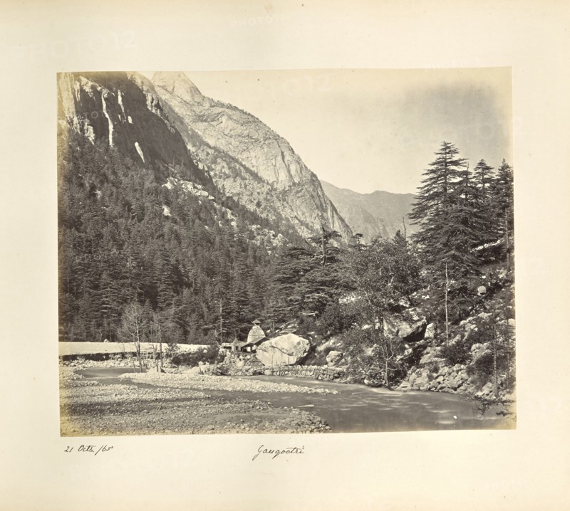 Gangootri; Attributed to Samuel Bourne, English, 1834 - 1912, Gangotri, Uttarakhand, India, Asia; October 21, 1865; Albumen
