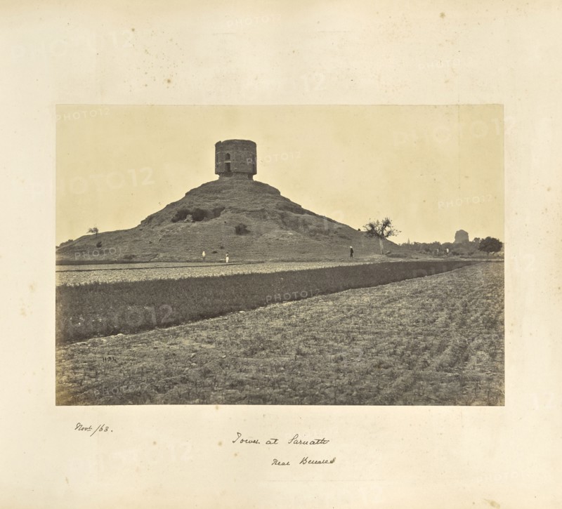 Benares; The Remains of an ancient brick tower at Sarnath, explored by General Cunningham; Attributed to Samuel Bourne English