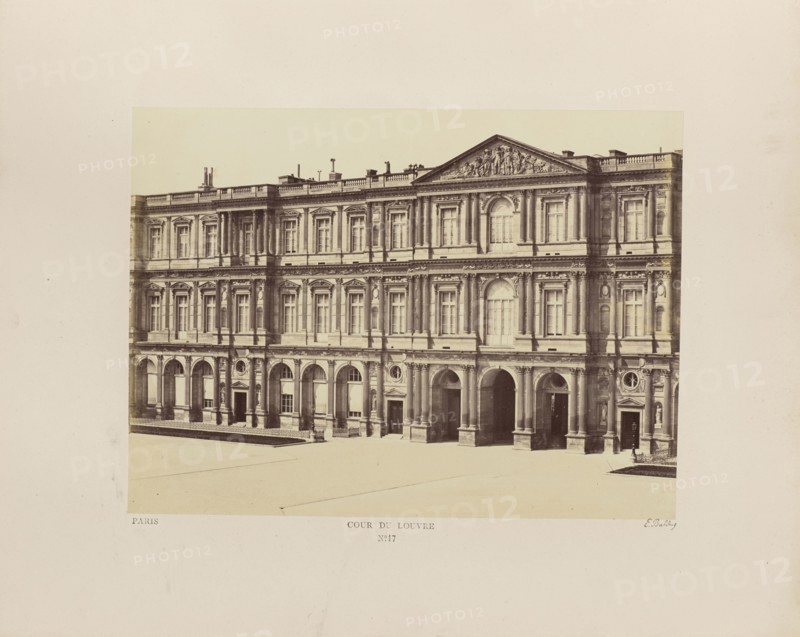Cour du Louvre, No. 17, Édouard Baldus, French, born Germany, 1813 - 1889, Paris, France; 1860s; Albumen silver print