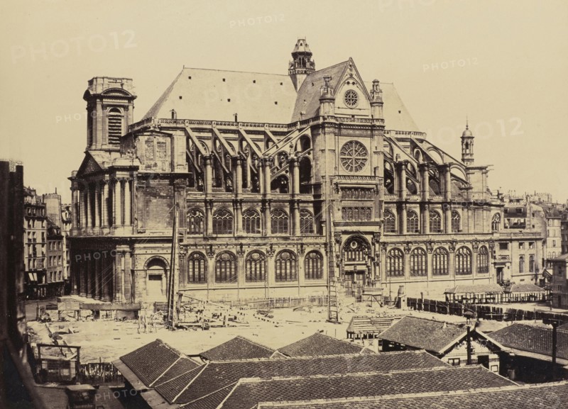 Saint Eustache, No. 54, Édouard Baldus, French, born Germany, 1813 - 1889, Paris, France; 1860s; Albumen silver print