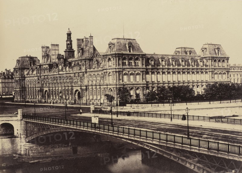 Hôtel de Ville, No. 41, Édouard Baldus, French, born Germany, 1813 - 1889, Paris, France; 1860s; Albumen silver print