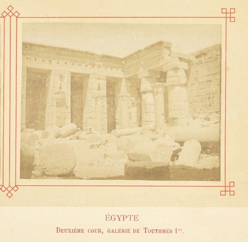 Deuxième cour, galerie de Touthmès Ier; Félix Bonfils, French, 1831 - 1885, Alais, France; about 1878; Albumen silver print