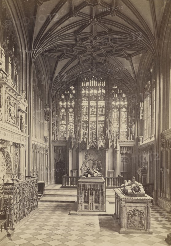 Warwick, Beauchamp Chapel, interior, looking east; Francis Bedford, English, 1815,1816 - 1894, Chester, England; about 1860