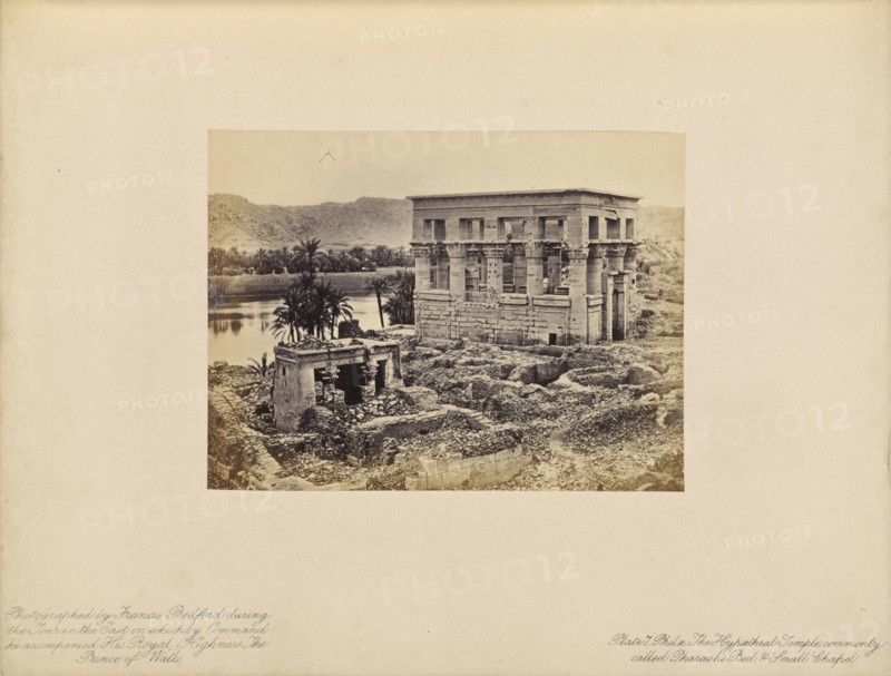 Philæ - The Hypæthral Temple Commonly Called Pharaoh's Bed, and Small Chapel; Francis Bedford, English, 1815,1816 - 1894