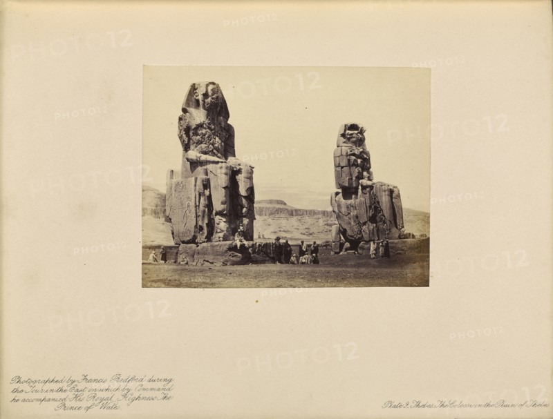 Thebes - The Colossi in the Ruin of Thebes; Francis Bedford, English, 1815,1816 - 1894, London, England; 1862; Albumen silver