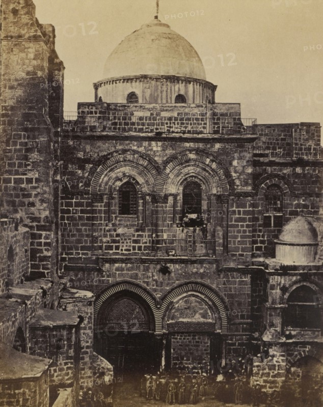 Jerusalem, Façade of the Church of the Holy Sepulchre; Francis Bedford, English, 1815,1816 - 1894, London, England; April 8