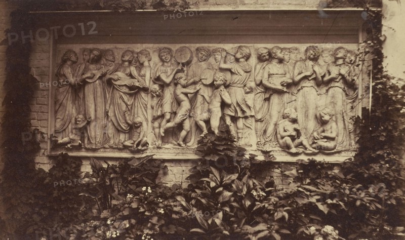 Bas-relief in Marble on Garden Wall; French, Louis Désiré Blanquart-Evrard, French, 1802 - 1872, Lille, France; 1853; Albumen